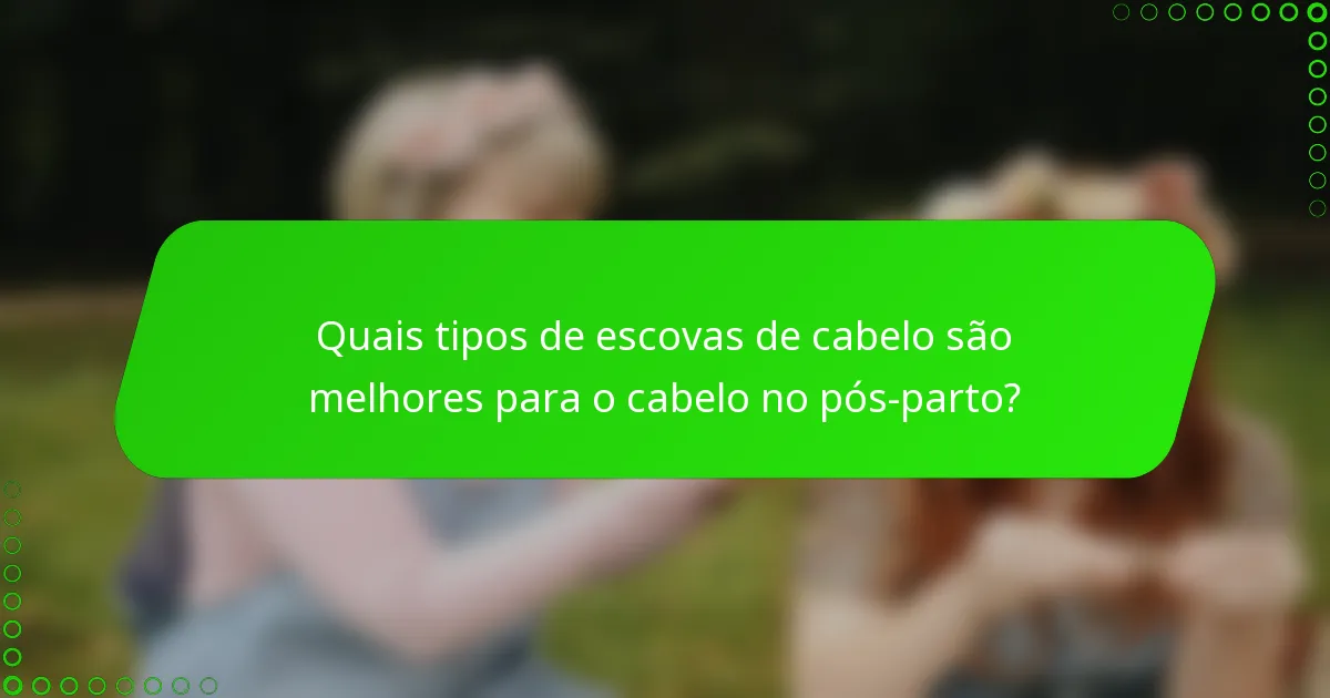 Quais tipos de escovas de cabelo são melhores para o cabelo no pós-parto?